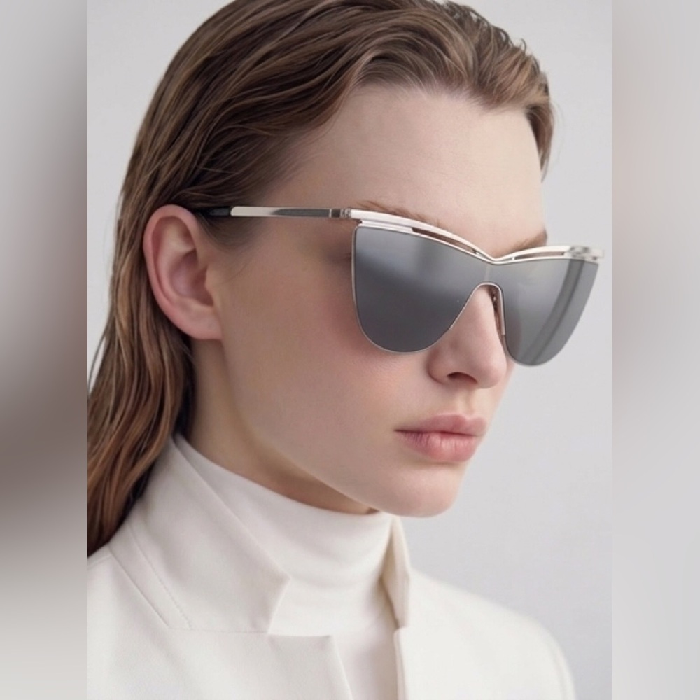 🆕 SAINT LAURENT CAT-EYE SILVER & GRAY SUNGLASSES (810)